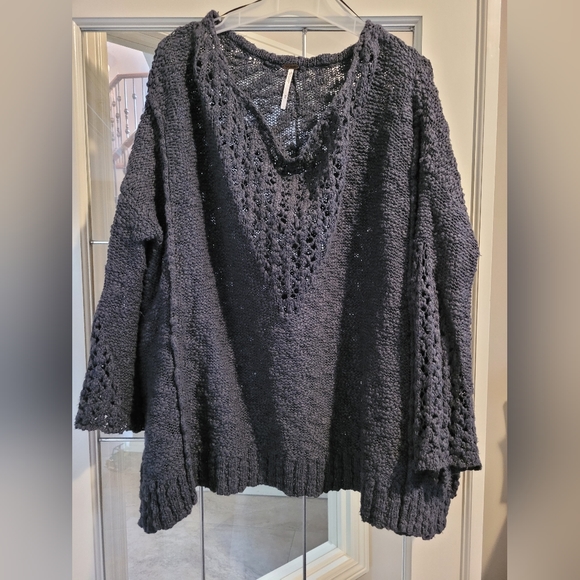 Free People Medium Pretty Pointelle Vee Sweater - Picture 1 of 4
